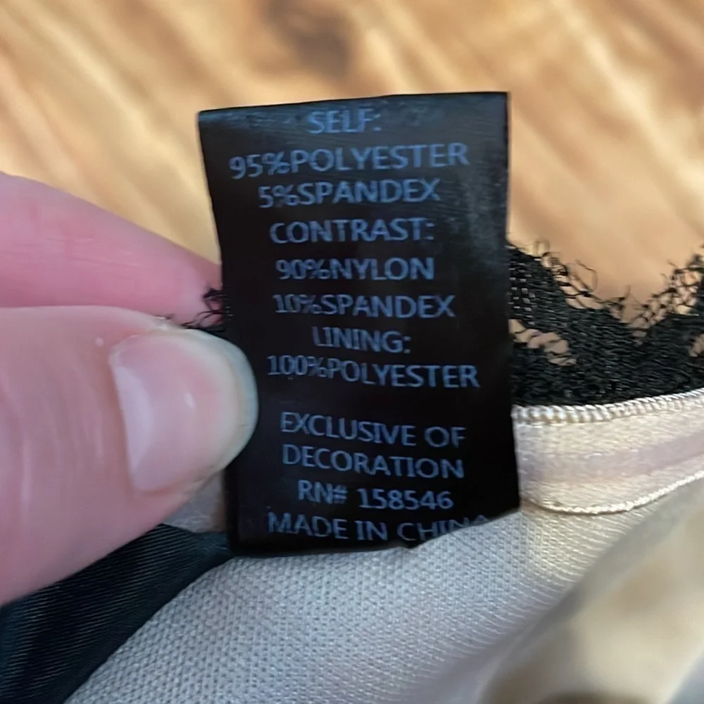 Windsor women’s size Large dress black nude lace velvet gown party maxi slit - Picture 6 of 10